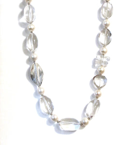 Australian Handmade Crystal Quartz Necklace with Pearls and Sterling Silver