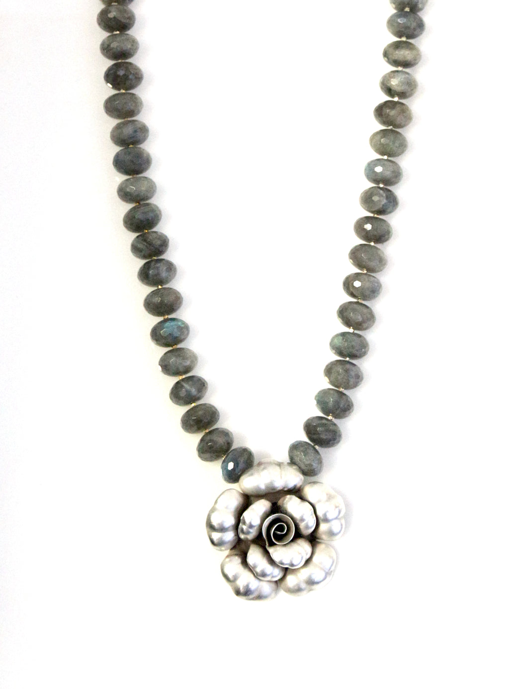 Australian Handmade Grey Necklace with Labradorite and Sterling Silver