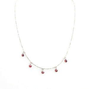 Australian Handmade Red Necklace with Red Cubic Zirconia and Sterling Silver