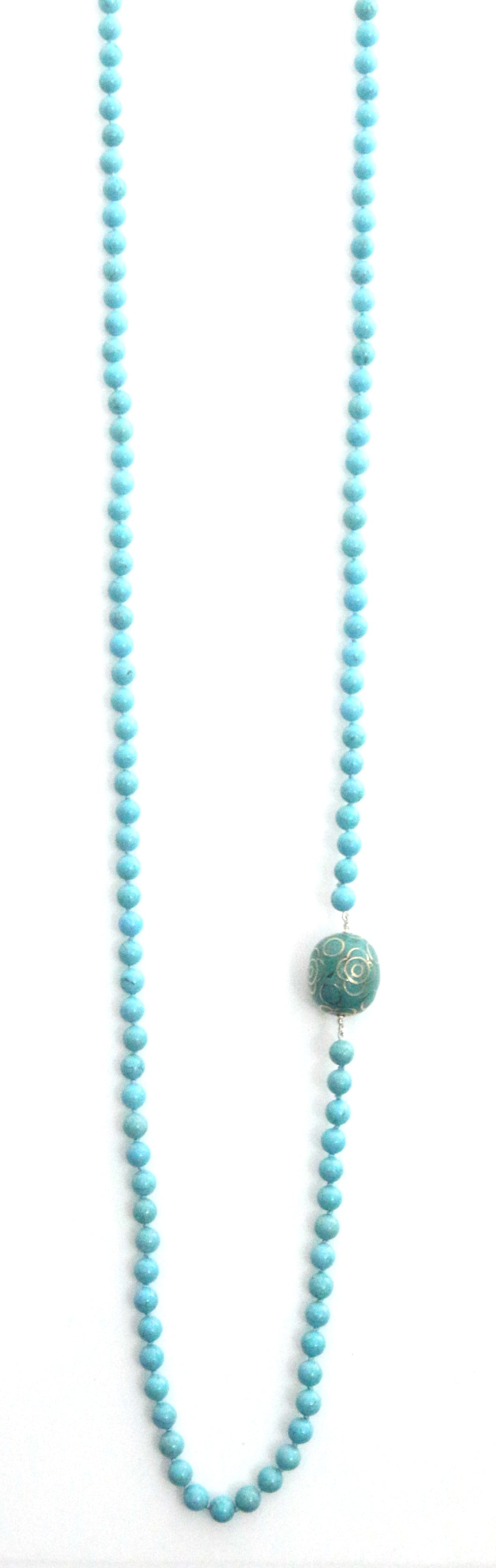 Australian Handmade Necklace with Howlite and Decorative Bead
