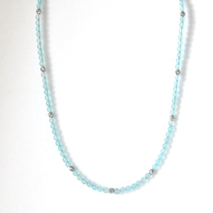 Australian Handmade Turquoise Colour Necklace with Chalcedony and Sterling Silver