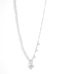 Australian Handmade White Pearl Necklace with Sterling Silver Chain and FOB