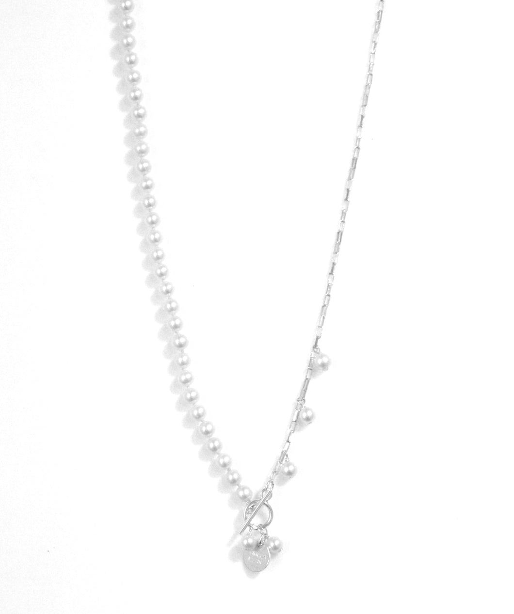 Australian Handmade White Pearl Necklace with Sterling Silver Chain and FOB