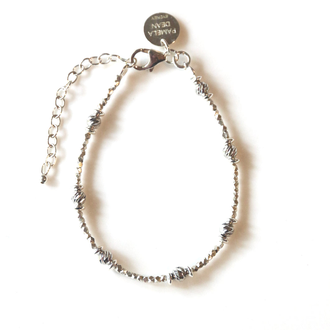 Sterling Silver Bracelet with Sterling Silver Beads
