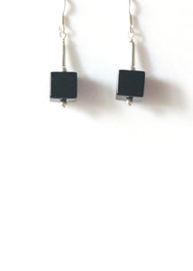 Black Earrings with Onyx and Sterling Silver