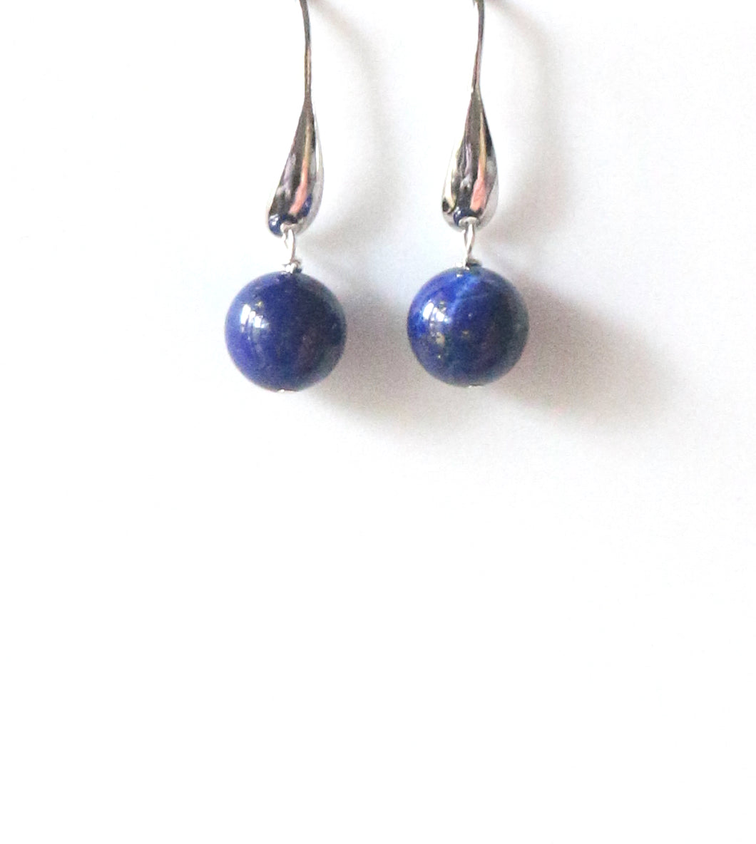 Blue Earrings with Lapis Lazuli and Sterling Silver