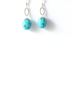 Turquoise Colour Earrings with Sterling Silver