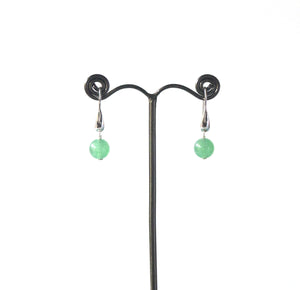 Green Earrings with Aventurine and Sterling Silver