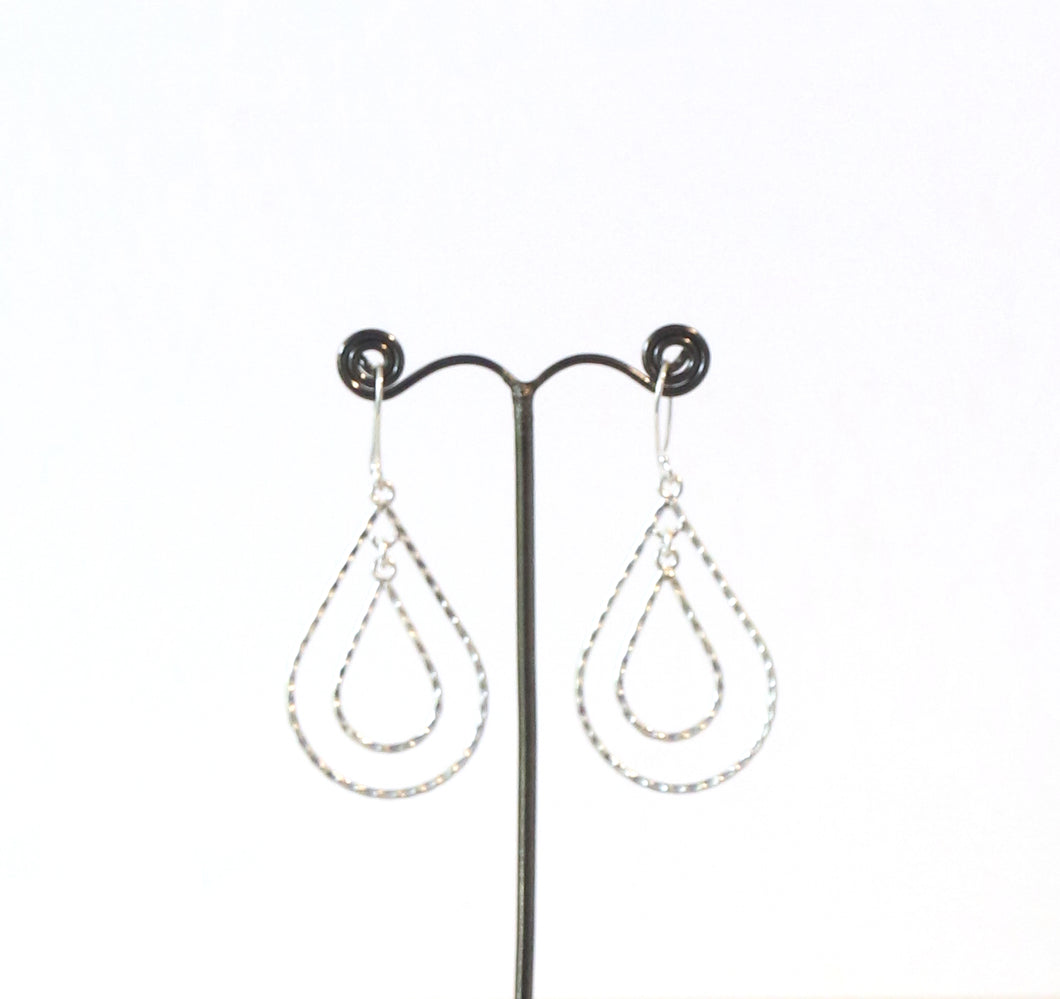 Sterling Silver Large Teardrop Earrings